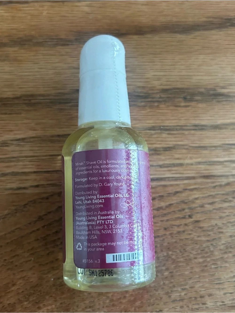 Young Living Mirah Shave Oil 2 oz 59 mL Factory Sealed New